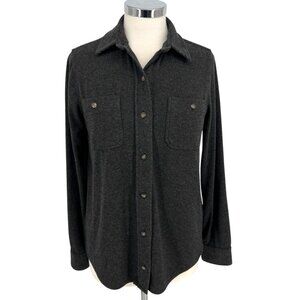Faherty Legend Sweater Shirt Charcoal Twill Size Small